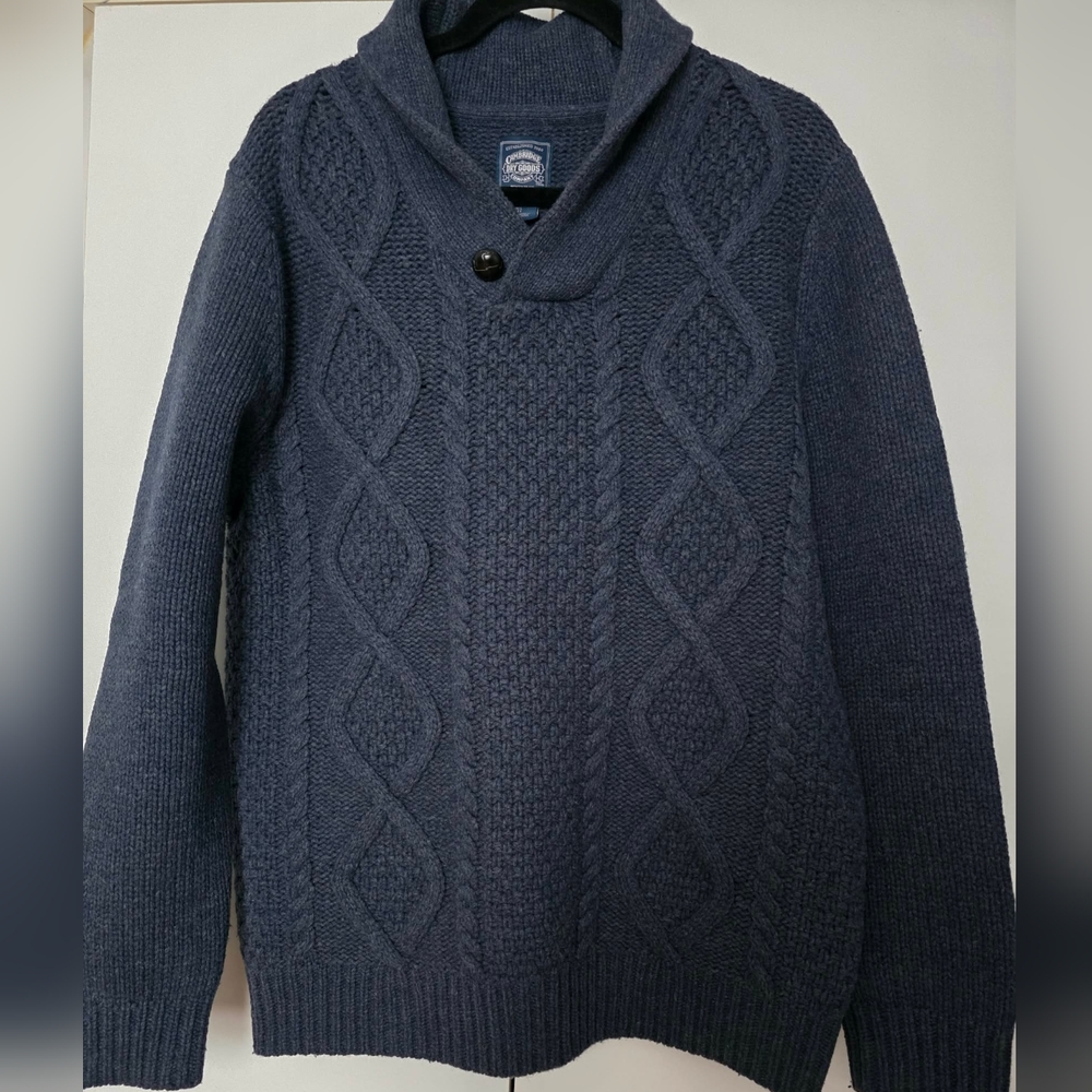 Cambridge Dry Goods Blue  Lambswool Men's Sweater Sz Large